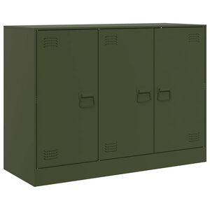 vidaXL sk&aelig;nk 99x39x73 cm st&aring;l olivengr&oslash;n