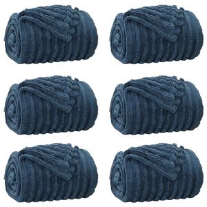 vidaXL Kastet&aelig;pper 6 stk. M&oslash;rkebl&aring; 150 x 130 cm 2.85 kg Fleece