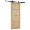 vidaXL Skyded&oslash;r Naturfarvet og sort 86 x 211 cm Massivt fyrretr&aelig;