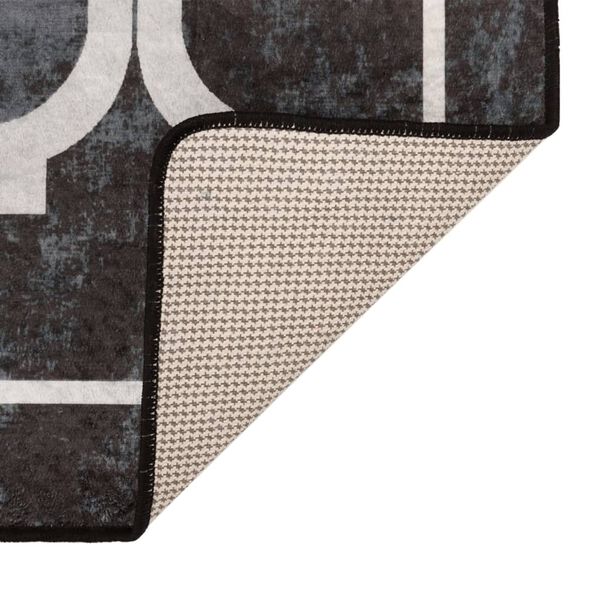 vidaXL gulvt&aelig;ppe 80x300 cm vaskbart sort og hvid