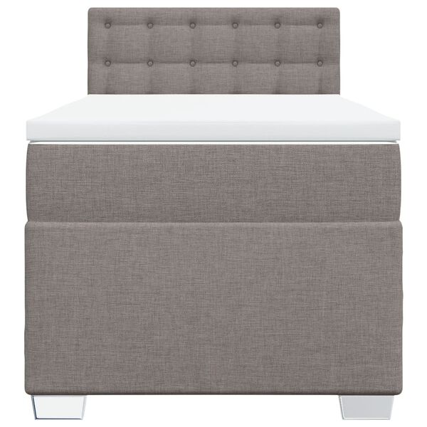 vidaXL kontinentalseng med madras 90x200 cm stof gr&aring;brun