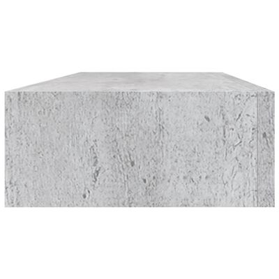 vidaXL væghylder med skuffe 2 stk. 60x23,5x10 cm MDF betongrå