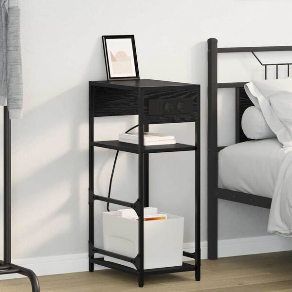 vidaXL Natskab Sort eg 40 x 27 x 76 cm Konstrueret tr&aelig;