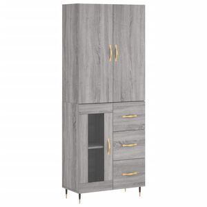 vidaXL h&oslash;jskab 69,5x34x180 cm konstrueret tr&aelig; gr&aring; sonoma-eg