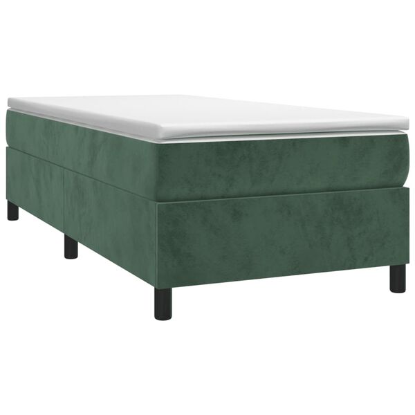 vidaXL Boxspring sengeramme M&oslash;rkegr&oslash;n 90x190 cm Fl&oslash;jl