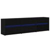 vidaXL TV Enheder 180 x 34 x 50 cm Sort eg Konstrueret tr&aelig;