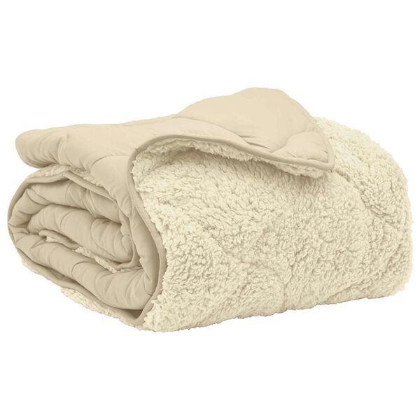 vidaXL Sommer dyne Creme 140 x 200 cm Mikrofiber og Teddy fleece