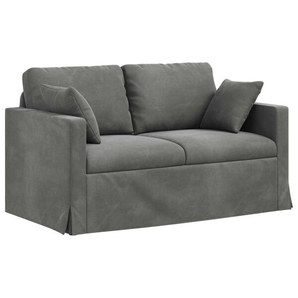 vidaXL Sofa M&oslash;rkegr&aring; 138 x 78 x 80 cm Fl&oslash;jl