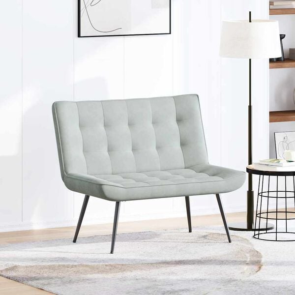 vidaXL bænk 110x74x84 cm velour lysegrå