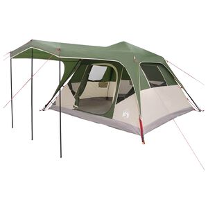 vidaXL Familietelt med tag Gr&oslash;n 305 x 275 x 190 cm Polyester og St&aring;l