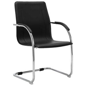 vidaXL kontorstol med cantilever kunstl&aelig;der sort