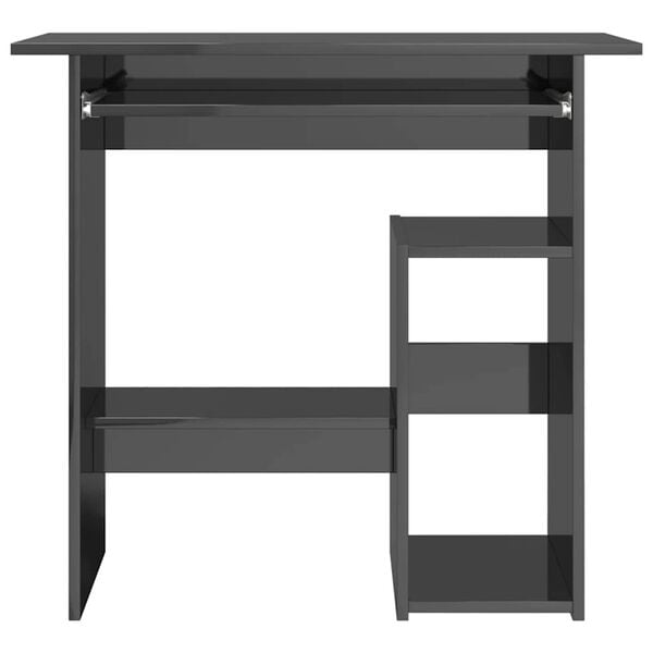 vidaXL skrivebord 80 x 45 x 74 cm sp&aring;nplade gr&aring; h&oslash;jglans