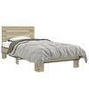 vidaXL sengeramme 90x190 cm konstrueret tr&aelig; og metal sonoma-eg