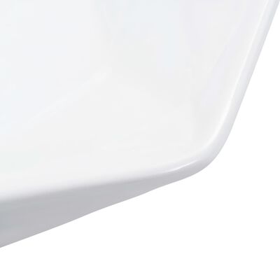 vidaXL håndvask 41 x 36,5 x 12 cm keramik hvid