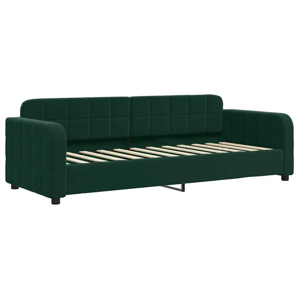 vidaXL daybed 80x200 cm velour mørkegrøn