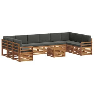 vidaXL Udend&oslash;rs sofagruppe 11 stk. Naturlig og Antracit