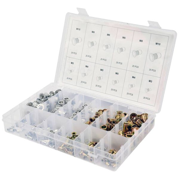 YATO 300 stk. nittem&oslash;trikker aluminium kulstofst&aring;l M3-M10