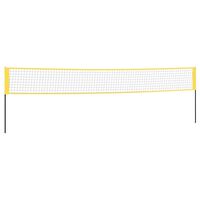vidaXL badmintonnet 600x155 cm PE-stof gul og sort