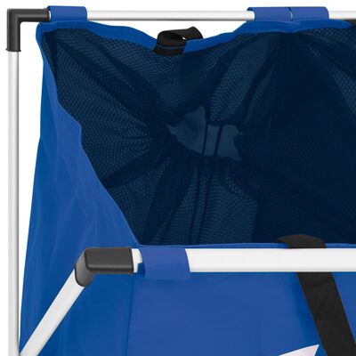 vidaXL vasketøjskurv i 2 sektioner blå