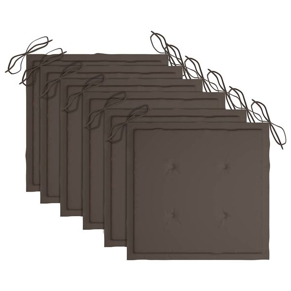 vidaXL foldbare udend&oslash;rsstole 6 stk. med hynder massivt akacietr&aelig;