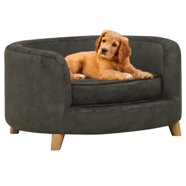vidaXL hundesofa 69x49x40 cm plys mørkegrå