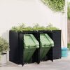 vidaXL Wheelie Bin Opbevaring til 3 Affaldscontainere Sort