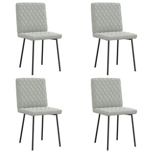 vidaXL spisebordsstole 4 stk. velour lysegr&aring;