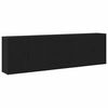 vidaXL Sideboard med skuffe Sort eg 240 x 33 x 70 cm Konstrueret tr&aelig;