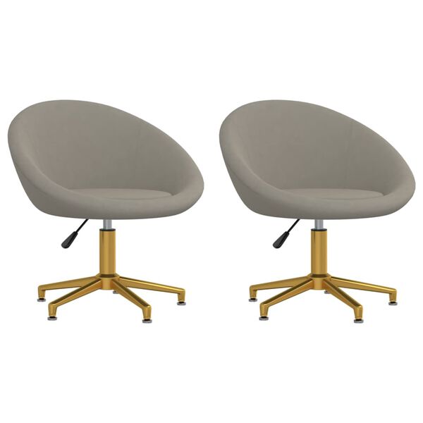 vidaXL spisebordsstole 2 stk. fl&oslash;jl lysegr&aring;