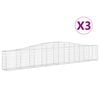 vidaXL buede gabionkurve 3 stk. 400x30x60/80 cm galvaniseret jern