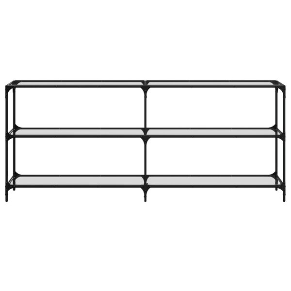 vidaXL konsolbord med transparent glastop 194,5x30x81 cm st&aring;l