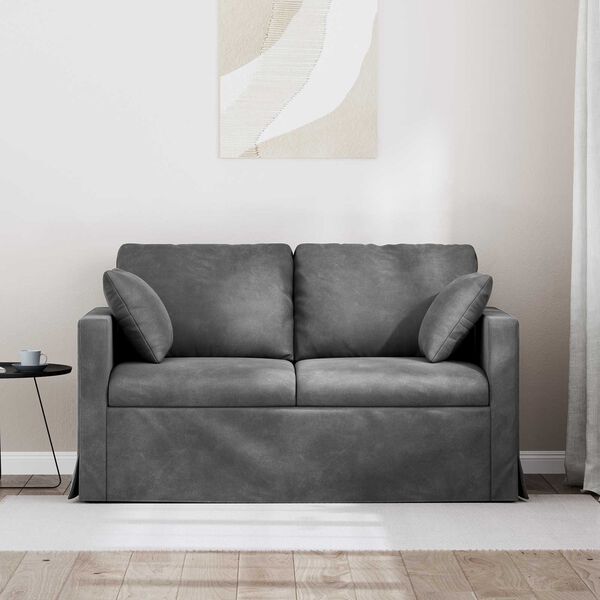 vidaXL Sofa M&oslash;rkegr&aring; 138 x 78 x 80 cm Fl&oslash;jl