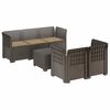 vidaXL 5-personers Havem&oslash;bel Sofa med Hynder Rattan Look PP Lysegr&aring;