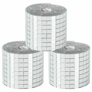 vidaXL Spejl Mosaik Flise Geometrisk 3 stk. S&oslash;lv 100 x 4 cm Glas