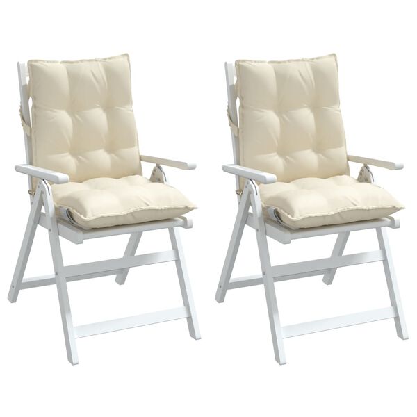 vidaXL stolehynder med lav ryg 2 stk. oxfordstof cremefarvet