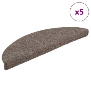 vidaXL trappem&aring;tter selvkl&aelig;bende 5 stk. 56x17x3 cm beige halvrund