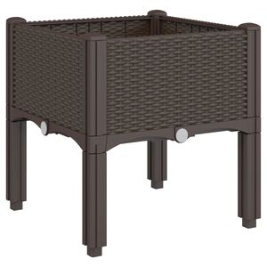 vidaXL plantekasse med ben 40x40x42 cm PP brun