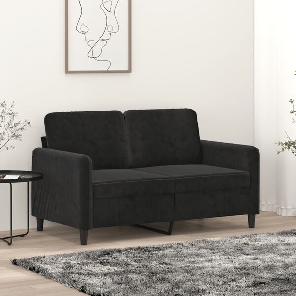vidaXL 2-personers sofa 120 cm fløjl sort