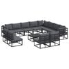 vidaXL Havesofa S&aelig;t 13 stk. Sort Aluminium