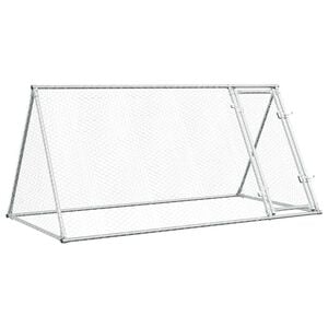 vidaXL h&oslash;nsehus 200x105x91 cm galvaniseret st&aring;l s&oslash;lvfarvet