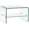 vidaXL sofabord 50 x 45 x 33 cm h&aelig;rdet glas transparent