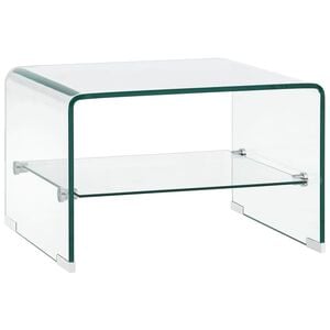 vidaXL sofabord 50 x 45 x 33 cm h&aelig;rdet glas transparent