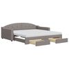 vidaXL daybed med udtr&aelig;k og skuffer 100x200 cm stof gr&aring;brun