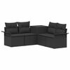 vidaXL Sofa S&aelig;t 5 stk. Sort Poly Rattan og St&aring;l