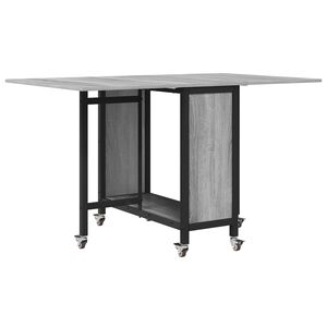 vidaXL Foldbart spisebord med hjul 130 x 80 x 76,5 cm st&aring;l PB