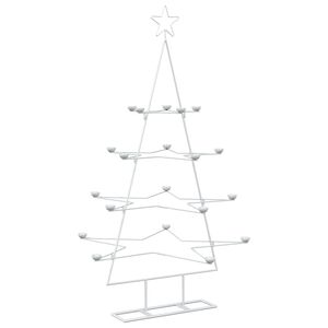 vidaXL Metal juletr&aelig; med holder KUOPIO 140 cm St&aring;l Hvid