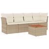 vidaXL sofas&aelig;t til haven 5 dele med hynder polyrattan beige