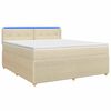 vidaXL Boxmadras med topmadras Cremefarvet 140 x 200 cm Stof