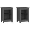 vidaXL sengeborde 2 stk. 40x35x55 cm massivt fyrretr&aelig; gr&aring;