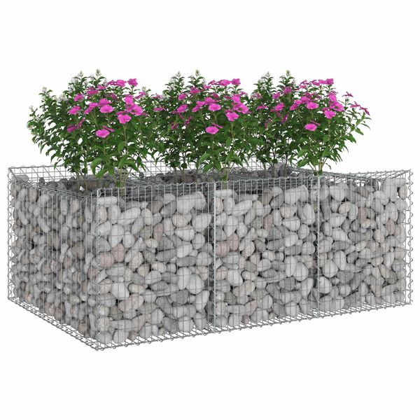 vidaXL Gabion h&oslash;jbed S&oslash;lv 150 x 100 x 60 cm Galvaniseret st&aring;l
